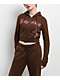 Baby Phat Script Brown Crop Zip Hoodie - Thumbnail image 3 of 4