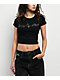 Baby Phat Script Rhinestone Black Crop T-Shirt - Thumbnail image 1 of 4