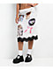 Basic Pleasure Mode Lace Print Satin White Midi Skirt - Thumbnail image 1 of 3