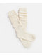 Bearpaw Mixed Textured Cream Knee High Socks - Thumbnail image 1 of 2