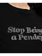 Bella Dona Stop Being A Pendeja Rhinestone Black Crop T-Shirt - Thumbnail image 4 of 4
