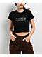 Bella Dona Stop Being A Pendeja Rhinestone Black Crop T-Shirt - Thumbnail image 1 of 4