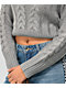 Belldini Mock Neck Grey Crop Sweater - Thumbnail image 3 of 3