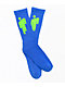 Billie Eilish Blohsh Logo Blue Crew Socks