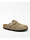 Birkenstock Women's Boston Soft Footbed Taupe Clogs - Thumbnail image 1 of 4