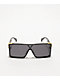 Black & Gold Oversized Shield Sunglasses