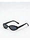 Black Mini Oval Sunglasses - Thumbnail image 1 of 2