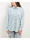 Blu Pepper Pinstripe Blue Chambray Button Up Shirt - Thumbnail image 3 of 4
