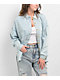 Blu Pepper Pinstripe Blue Chambray Button Up Shirt - Thumbnail image 1 of 4