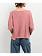 Blu Pepper Waffle Knit Split Neck Pink Long Sleeve T-Shirt - Thumbnail image 2 of 3
