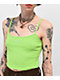 Boys Lie Lime Zest Green Crop Tank Top - Thumbnail image 3 of 4