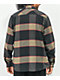 Brixton Bowery camisa de franela a cuadros marrón, gris y carbón