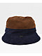 Brixton Gramercy Navy, Brown & White Packable Corduroy Bucket Hat