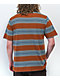 Brixton Hilt Shield Logo Brown & Blue Stripe Knit T-Shirt