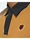 Brixton Lion Crest Camiseta de rugby de manga larga marrón