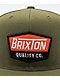 Brixton Regal Olive Green Snapback Hat - Thumbnail image 3 of 3