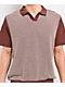Brixton Theo Brown Knit Polo Shirt - Thumbnail image 3 of 4