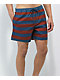 Brixton Voyage Red & Blue Stripe Board Shorts - Thumbnail image 2 of 4