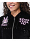 Broken Promises 2Cute Black Velour Crop Zip Hoodie - Thumbnail image 3 of 5