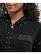 Broken Promises Adorned Black Wash Zip Hoodie - Thumbnail image 2 of 5