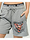 Broken Promises Batwing Grey Banded Sweat Shorts - Thumbnail image 3 of 5