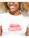 Broken Promises Burn Rubber White Crop T-Shirt - Thumbnail image 2 of 2