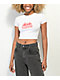 Broken Promises Burn Rubber White Crop T-Shirt - Thumbnail image 1 of 2