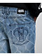 Broken Promises Chain Link Blue Wash Denim Jeans - Thumbnail image 3 of 6
