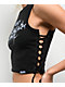 Broken Promises Chromium Black Lace Up Crop Tank Top - Thumbnail image 4 of 4