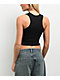 Broken Promises Chromium Black Lace Up Crop Tank Top - Thumbnail image 2 of 4