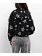 Broken Promises Chuck Black Crop Fleece Quarter Zip Hoodie - Thumbnail image 2 of 3