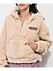 Broken Promises Cry Later Cream Half Zip Crop Tech Fleece Hoodie - Thumbnail image 3 of 7