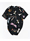 Broken Promises Dragonflies Black Tie Front Short Sleeve Button Up Shirt