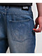 Broken Promises Enamored Rhinestone Blue Wash Loose Fit Jeans - Thumbnail image 3 of 5