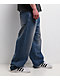 Broken Promises Enamored Rhinestone Blue Wash Loose Fit Jeans - Thumbnail image 5 of 5