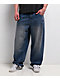 Broken Promises Enamored Rhinestone Blue Wash Loose Fit Jeans - Thumbnail image 2 of 5