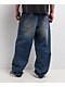 Broken Promises Enamored Rhinestone Blue Wash Loose Fit Jeans - Thumbnail image 1 of 5