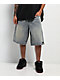 Broken Promises Enamored Rhinestone Light Blue Wash Loose Fit Shorts - Thumbnail image 2 of 5