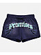 Broken Promises Endless Rhinestone Blue Wash Shorts - Thumbnail image 6 of 7