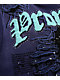 Broken Promises Endless Rhinestoned Navy Wash Hoodie - Thumbnail image 4 of 5