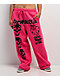 Broken Promises Faceless Rhinestone Pink Wide Leg Sweatpants - Thumbnail image 3 of 7
