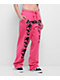 Broken Promises Faceless Rhinestone Pink Wide Leg Sweatpants - Thumbnail image 1 of 7