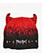 Broken Promises Fading Away Mohair Red & Black Horn Beanie - Thumbnail image 1 of 3