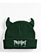 Broken Promises Forest Green Horn Beanie - Thumbnail image 1 of 2