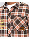 Broken Promises Forget You Printed Brown & Orange Flannel Shirt - Thumbnail image 3 of 4