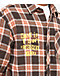 Broken Promises Forget You Printed Brown & Orange Flannel Shirt - Thumbnail image 4 of 4