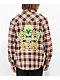 Broken Promises Forget You Printed Brown & Orange Flannel Shirt - Thumbnail image 1 of 4