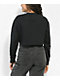 Broken Promises Garbage Black Lace Front Crop Crewneck Sweatshirt