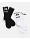 Broken Promises Graveyard Bow Black & White 2 Pack Crew Socks - Thumbnail image 1 of 2
