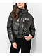 Broken Promises Graveyard Horned Black Hooded Puffer Jacket